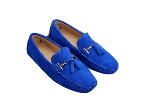 Mens Casual Suede Leather Tassels Driving Penny Loafers Boat Shoes