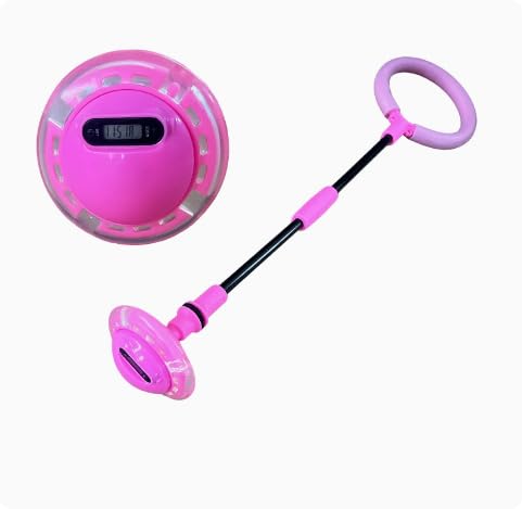 OHiZVZV 1-Pack Foldable Ankle Skip Ballwith Automatic Counter, Flashing LED Lights Jump Rope Toy for Kids, Skipping BallFitness Game for Indoor Outdoor Exercise (Pink) — image 1