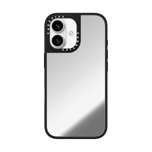 Coque miroir iPhone 16 CASETiFY argent noir protection antichoc 1,5m compatible MagSafe