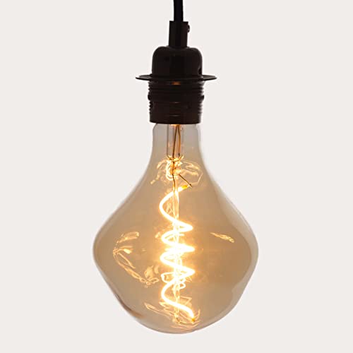 William & Watson LED E27 Dimmable Edison Screw Filament Retro Melt I Light Bulb with Sculpture Art Shaped Smoked Glass - Image 2
