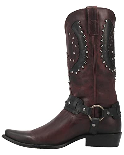 Dingo Mens War Eagle Studded Square Toe Pull On Casual Boots Mid Calf - Black3