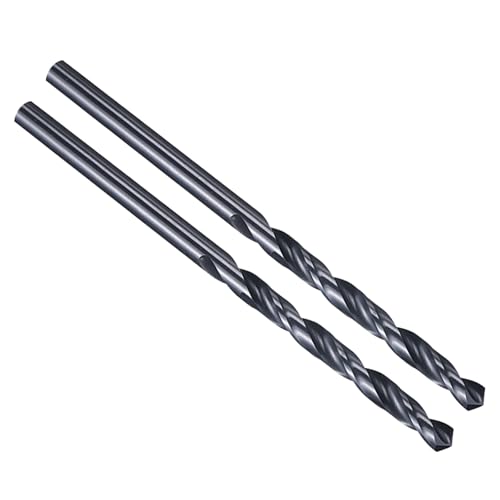 PATIKIL 9/64 Drill Bit Jobber Straight Shank M2 High-Speed Steel 135 Nitriding Black for Stainless Steel Hard Metal - 2 Pack