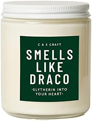 CE CRAFT Smells Like Draco Soy Wax Candle - Mahogany Apple Scented - Wizarding World Gift - 8 oz Jar Candle