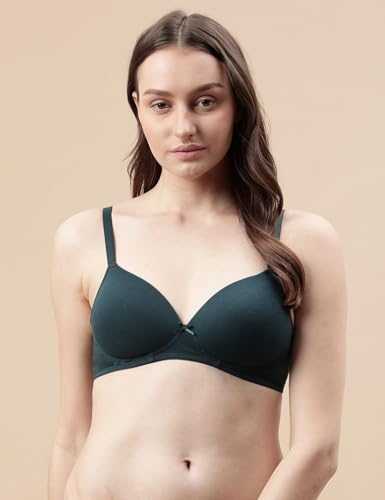 Image of Marks and Spencer Womens Cotton Mix Plain Sweetheart Neck Bra T33 3208K 32 DD Dark Bottle