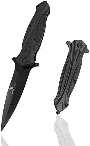 DOOM BLADE EDC Spring Assist Folding Pocket knife,Glass Breaker, Cool Knives for Outdoor Camping - Military Style - Tactical Knife with Liner Lock