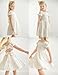 Arshiner Girls White Dress Summer Puff Sleeve Tie Back Sqaure Neck Beach Wedding Casual Girl Dresses Size 10-12