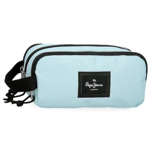 Pepe Jeans Aris Colorful Estuche Triple Azul 22x10x9 cms Poliéster by Joumma Bags