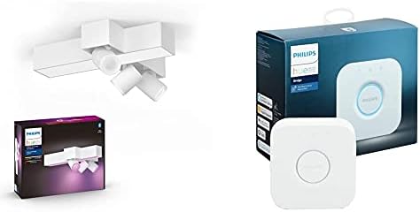 Philips Hue Centris White and Colour Ambiance Smart Ceiling Bar Light, 3X SpotLights [GU10 Spot] with Bluetooth, Black. Works with Alexa, Google Assistant and Apple HomeKit.