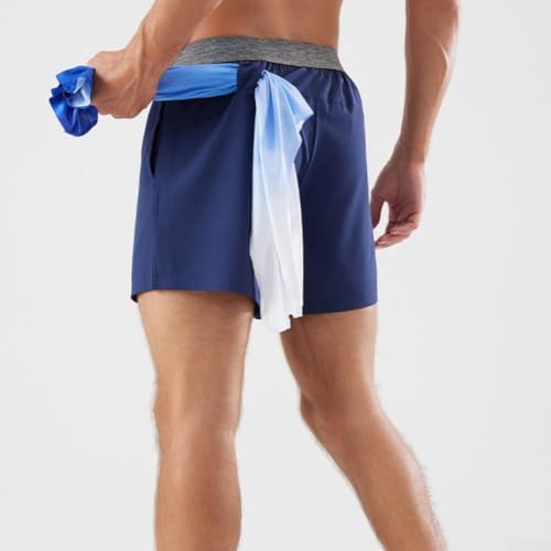 Men's Athletic Shorts M-XXXL Size Range Available(Navy blue L)