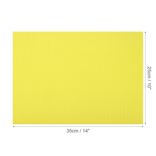 Image of uxcell 10pcs Corrugated Cardboard Paper Sheets,Light Yellow,14 inch x 10inch,for Craft and DIY Projects
