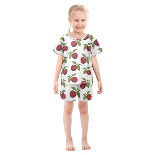 Lychee Pattern Summer Cute Pajama Sets, Short Sets for Daily Wears and Sleep Wears3