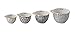 Creative Co-Op Black & White Stoneware Measuring Cups with Gold Electroplating (Set of 4 Sizes)