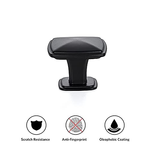 Image of Ravinte 25 Pack Matte Black Kitchen Cabinet Square Knob Single Hole Cabinet Hardware for Dresser Drawer Pulls and Knobs
