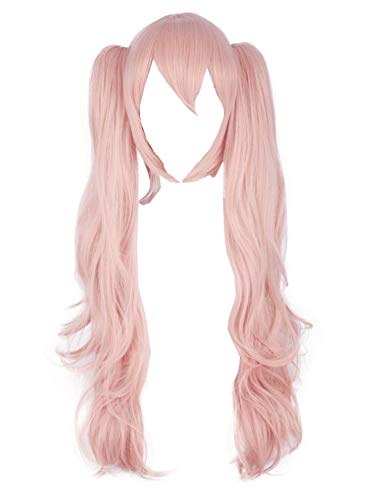 DIDACOS Danganronpa: Trigger Happy Havoc Junko Enoshima Long Cuyly Ponytail Wig Pink