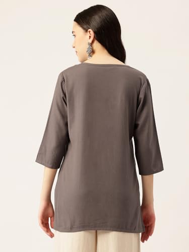 Image of Elegant Short Kurti for Women - 3 /4 Sleeves | Round Neck | (S to XXL)