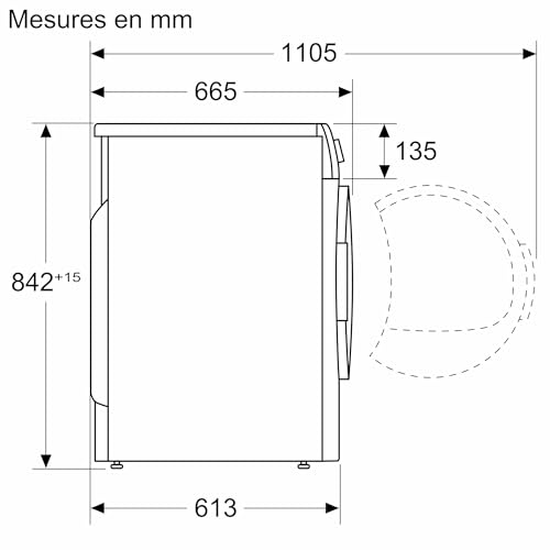Bosch WTN85V08FR Série 4, Sèche-linge à condensation, 7kg, 112 L, Design Antivibration, Blanc – Image 4