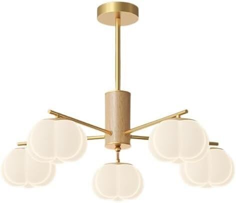 Lumière rustique bois suspension lampe haut de gamme en verre blanc lait