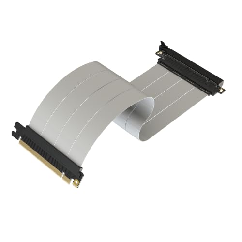 Image of LINKUP PCIE 5.0 Riser Cable | for Vertical GPU Mount | Straight | Graphics Card GPU Ready | Usable with PCIe 4.0 & RX9070 / RTX5090 | 30cm (Total Length: 34cm)