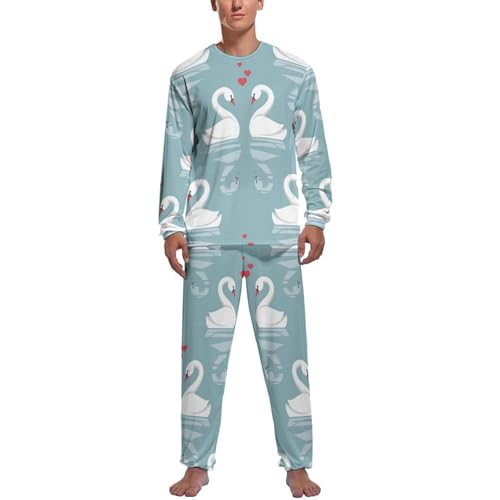 Pyjama homme Cygne Blanc coton doux contre les nuits fraîches