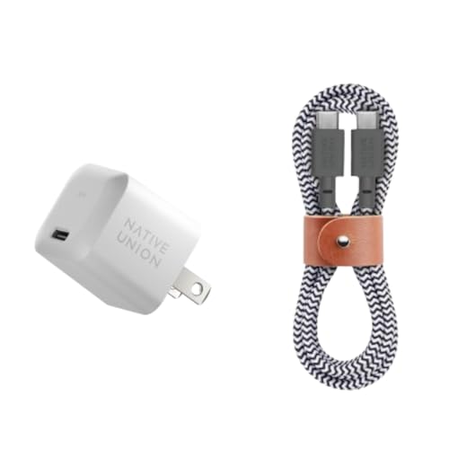 Mejores review On-line Cables eléctricos trenzados tabla con los diez mejores. 33 Native Union Bundle Cargador De Pared Y Fast De 30w Cable USB C A C Blanco