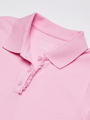 The Children's Place Girls Short Sleeve Ruffle Pique Polo Shirt, Sparkle Pink Single, Small US - image 3