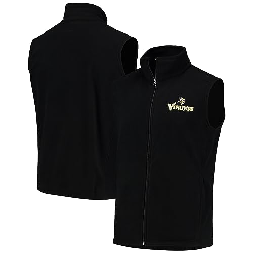 Image of dunbrooke Men's Black Minnesota Vikings Houston Fleece Full-Zip Vest