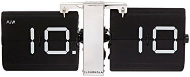 Cloudnola Flipping Out Wall and Tabletop Flip Clock, Battery Operated Digital Display (Black/Silver)