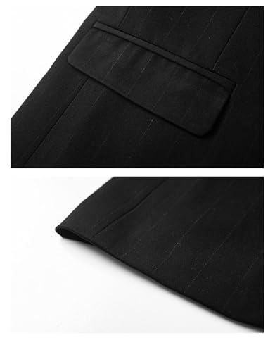 Men's One Button Stripe Suit Blazer Formal Party Notch Lapel Suit Jacket Coat3