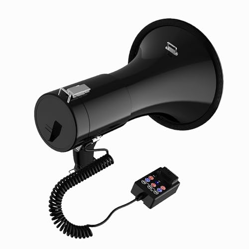 Bullhorn - Altoparlante megafono con registrazione e riproduzione, ideale per uso esterno, cheerleader e applicazioni di polizia