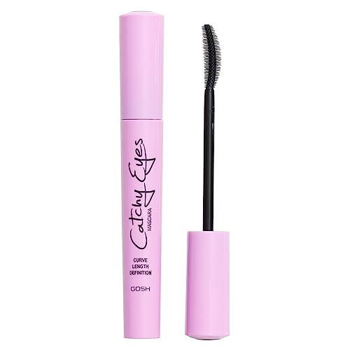 GOSH Catchy Eyes Mascara Allergy Certified for extra long, defined lashes with cat eye effect I Hypoallergenic mascara for allergy sufferers and contact lens wearers I Perfume free I 001 Black