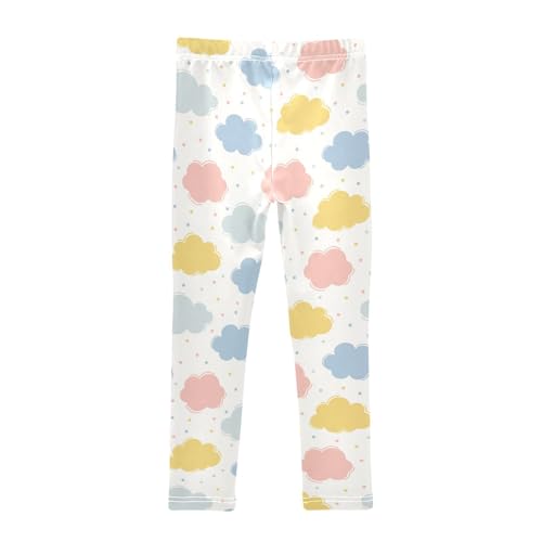 Cute Rainbows Clouds Hearts Love Girls Leggings,Workout Leggings for Girls Toddler Athletic Leggings Size for 3-10T2