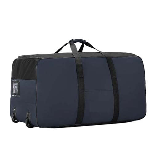 Rolling Duffel Bag with Wheels Foldable Wheeled Travel Bag Universal Luggage Bags with Wheels Large Capacity Storage Bag Waterproof Carry On Luggage Handbag(Blue)