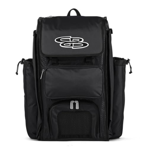Boombah Catchers Superpack Bat Bag - 23-1/2' x 13-1/2' x 9-1/2' - Black - Holds 4 Bats - Backpack Version (no Wheels)