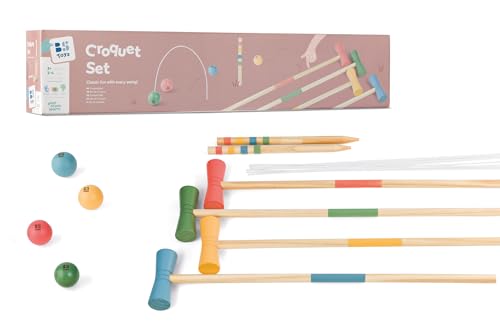 BS Toys Holz-Krocket-Set Schlagen Sie die Bälle durch die Tore 2-4 Spieler Ab 3 Jahren