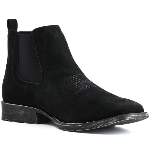 IUV Genuine Cowhide Suede Chelsea Boots For Men Western Boots Ankle Boot Casual Dress Slip On4