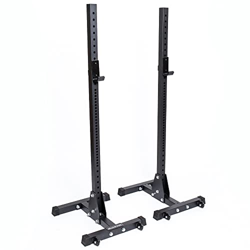 Image of Bells of Steel Adjustable Bench Press Rack and Squat Rack for Home Gym and Commercial - Premium Triple Padded J-Cups for Power and Olympic Bar - 12 Gauge Steel Squat Stand, 600 lb Capacity