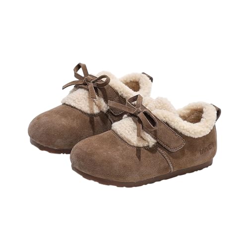 Girls Fuzzy Lined Warm Thick Shoes Cute Plush Winter Thermal Comfort Snow Shoes