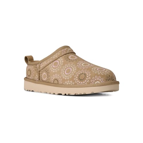 UGG Women's Classic Micro Sun Stitch Boot, Mustard Seed, 9