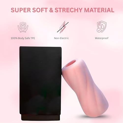 Image of HOLD N PLAY Men's Body Massager, Durable & Body Safe material, Soft & Flexible, Stress Relief & Relaxation, Waterproof, Non-Electric - Silky Soft, Colour - Soft Pink