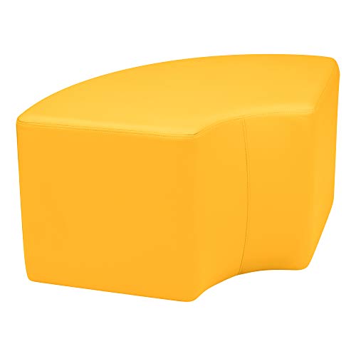 Image of Sprogs 18 inch H Structured Quarter Round Stool -Flexible Modular Collaborative Soft Seating for Office, Home, Lounge and School Classrooms with Durable Frame & Set of 2 inch Legs Add-on - Yellow