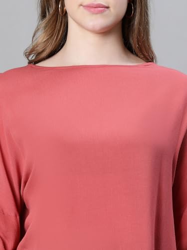Image of oxolloxo Women Polka Print Round Neck Long Sleeve Top