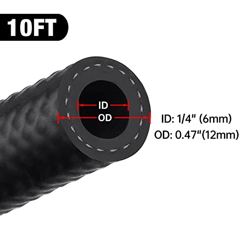 EVIL ENERGY 1/4 Fuel Hose Line Push Lock NBR Rubber SAE 30R7 10FT 300PSI