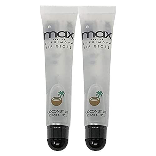 Cherimoya 2Pack) Max Makeup Lip Polish Coconut Oil Clear Gloss thumb #1