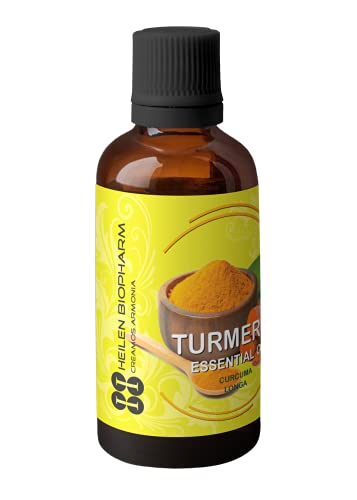 Image of Heilen Biopharm Turmeric (Curcuma longa) Essential Oil Natural and Nourishing for Healthy Skin and Hair - 50 mL Bottle I Pack of 1
