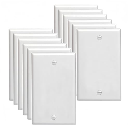 12-Pack,No Device Blank Wall plate,Standard Size 1-Gang 4.50