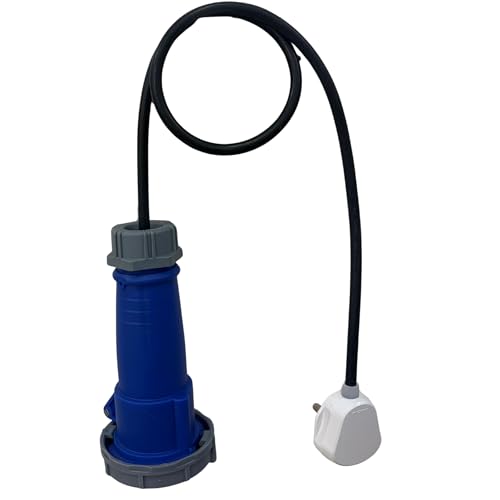 Image of ZeroFootprint 32A to 16A Jumper Cable | 32A CEE Socket to 16A Indian Plug Converter | IP67 Socket | Compatible with All Brands of 7 kW Portable EV Chargers | Works with All Electric Car Brands