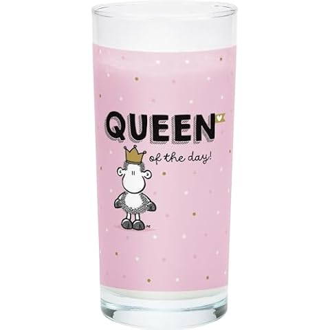 Sheepworld Drinking glass motif Queen | glass, 40 cl, colour printed, with gold print, gift for her, girlfriend, sister, colleague, 48848 Cover