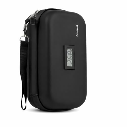 Image of Gosemai Insulin Cooler Case with Temperature Display, Holds 3-4 Pens, 2 Reusable Ice Packs, Hard Shell Diabetic Travel Bag for Insulin, Ozempic & Mounjaro (Black.)
