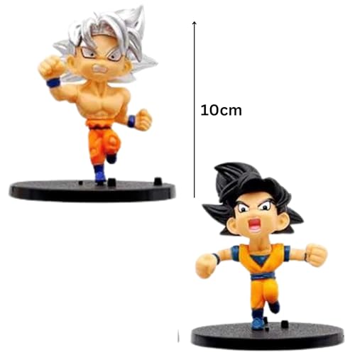 Image of Mallexo DBZ Action Figures Set 6PCs Dragn Bal Z Toys for Kids Animee Toy Set of Size10CM for Car Dashboard, Decoration, Cake, Office Desk & Study Table Multicolor (S11)