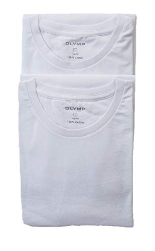 Preisvergleich Produktbild Olymp Doppelpack T-Shirts Rundhals Ausschnitt - weiss, Größe:S
